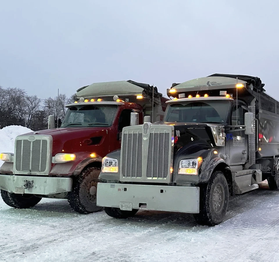 A snow plougher truck 